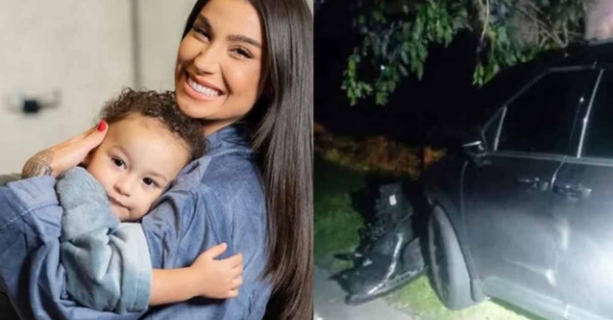 VÍDEO Bianca Andrade sofre acidente de carro junto o filho e