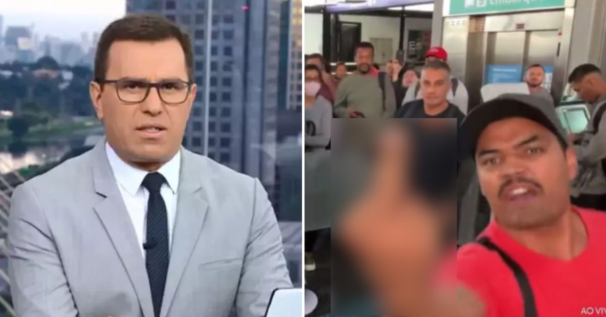 [VÍDEO] Homem se revolta, xinga Globo ao vivo e Rodrigo Bocardi tem reação inesperada: “Vai você também”