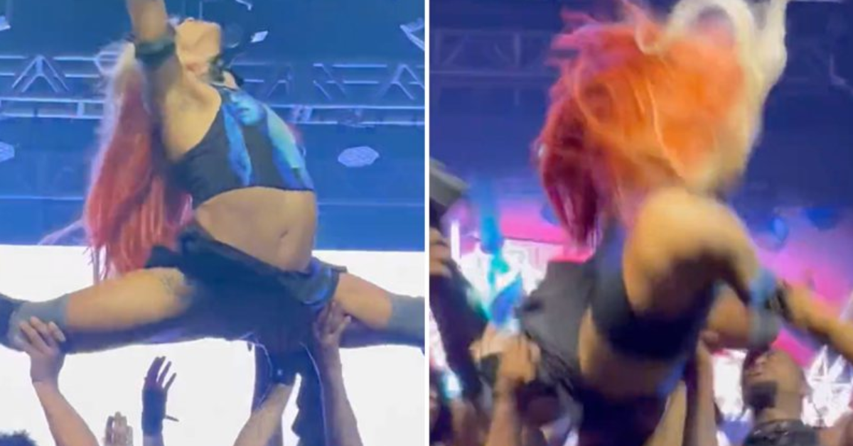 Pabllo Vittar se desequilibra ao ser levantada por dançarinos e cai durante show; veja o vídeo do momento