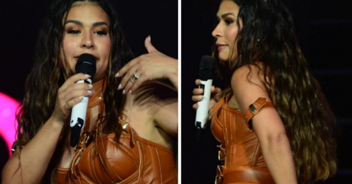 Calça de Simone Mendes rasga durante show e fotos do improviso da cantora viralizam; confira