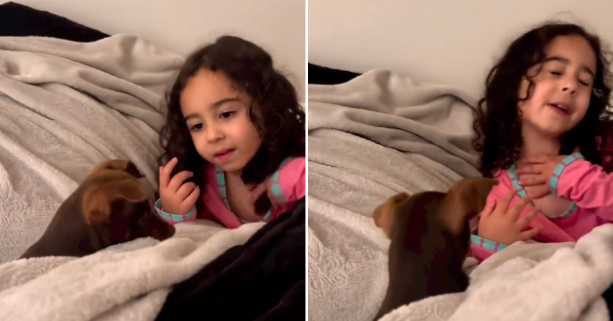 [VÍDEO] Garotinha de 4 anos viraliza ao conversar com cachorro e dizer o que é “amor de mãe”; veja