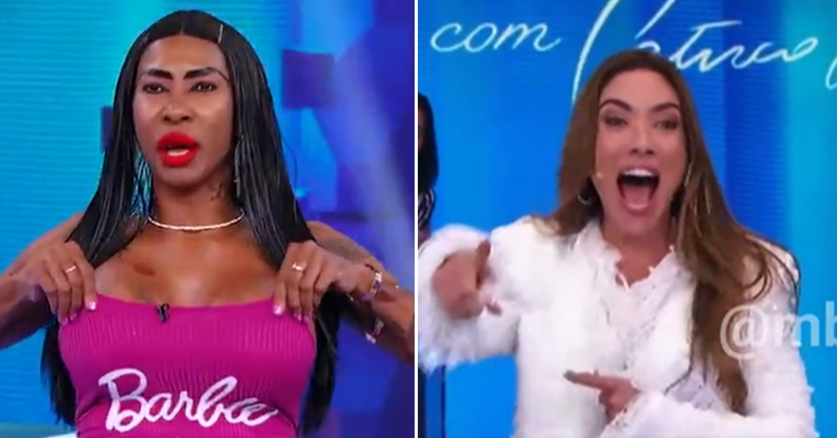 [VÍDEO] Inês Brasil faz topless em programa no SBT e choca Patrícia Abravanel; assista