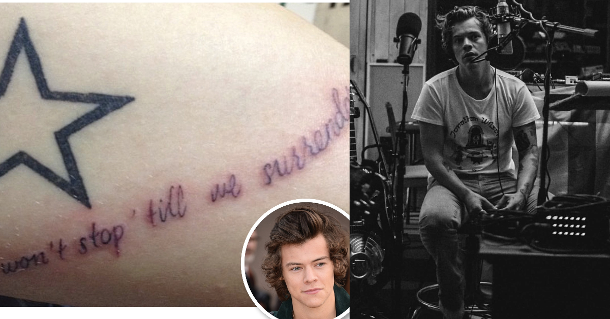 Tatuagem Harry Styles. (Foto: Reprodução/Instagram).