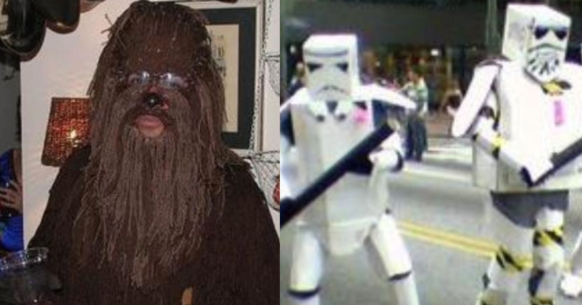 As piores fantasias de Halloween - Chewbacca e Stormtrooper. Fotos: Reprodução.