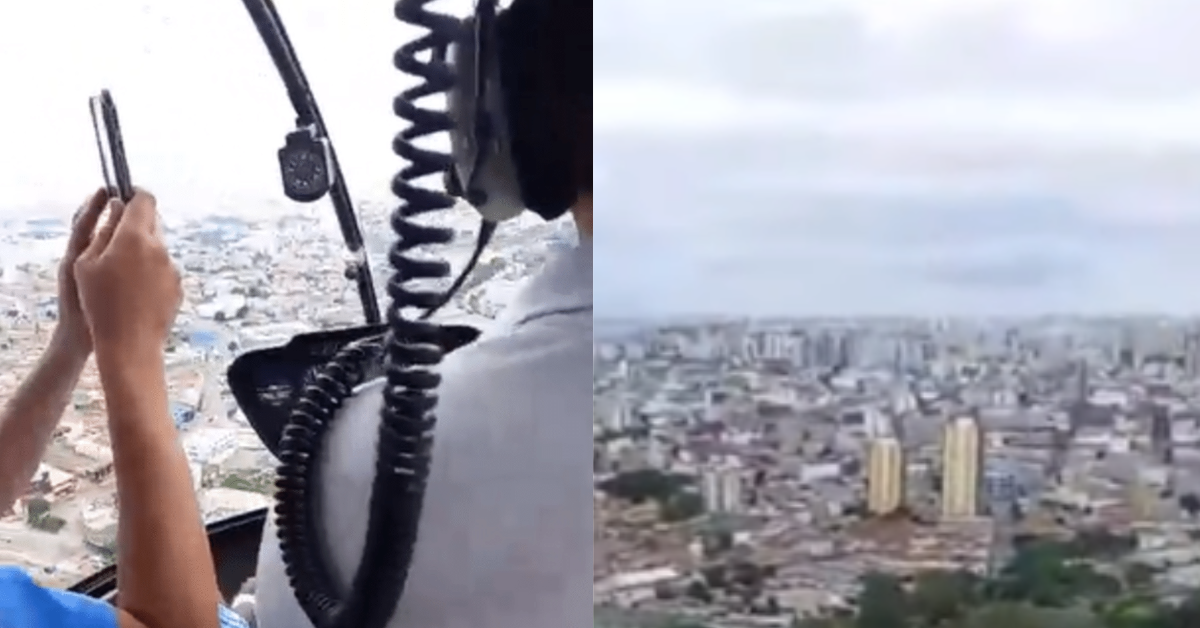 Passageira do helicóptero desaparecido em SP gravou vídeo a bordo pouco tempo antes do sumiço da aeronave - Fotos: Reprodução