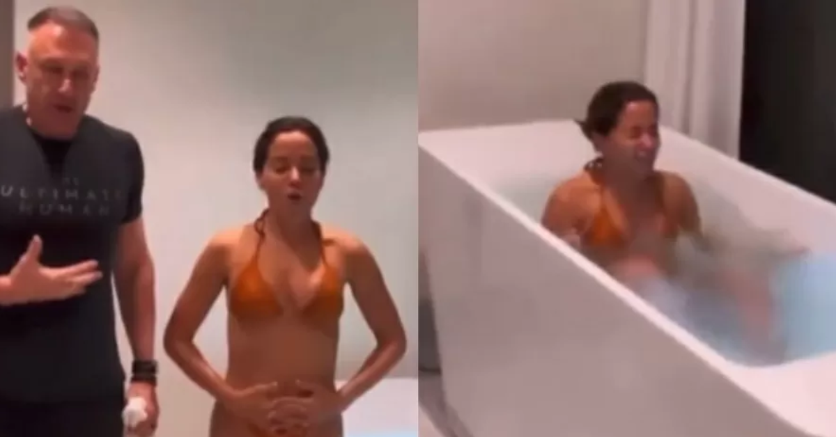 [VÍDEO] Anitta se desafia a entrar em banheira com 50º abaixo de zero e compartilha experiência: “Quase infartei”