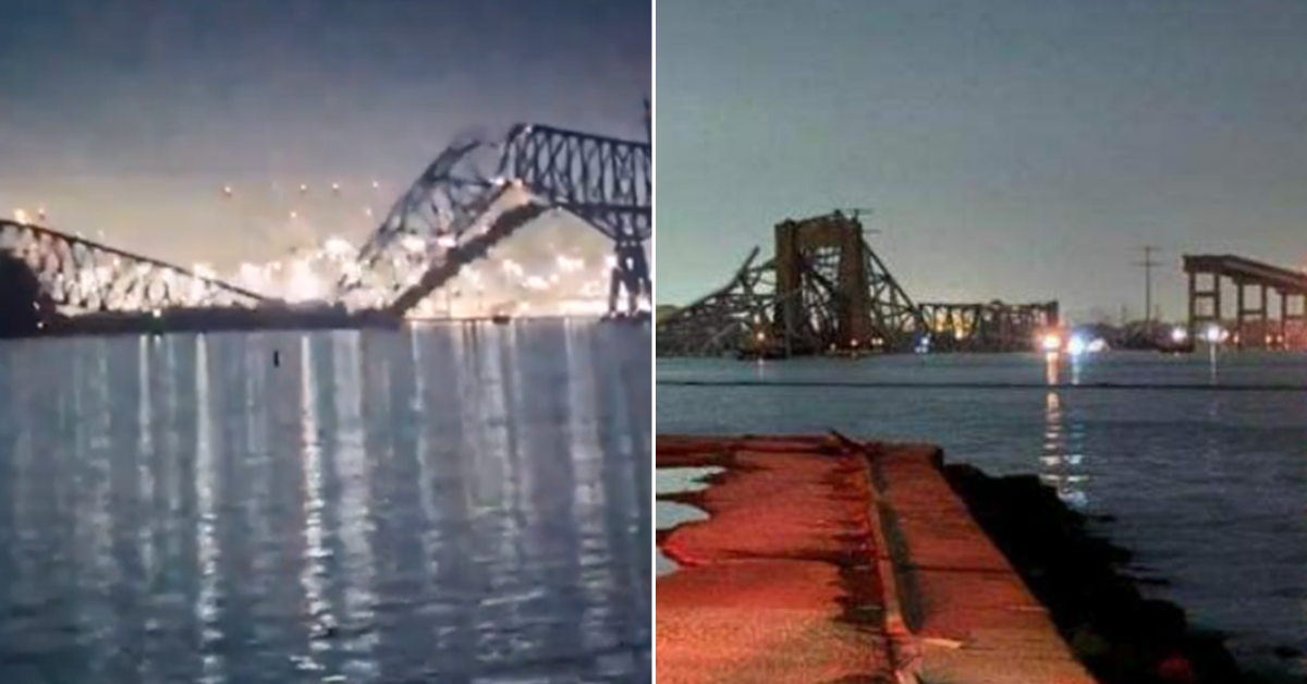 [VÍDEO] Navio colide com ponte e estrutura desaba nos EUA; equipes procuram 20 pessoas que caíram na água