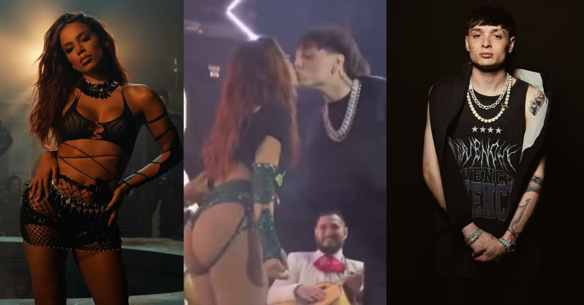 Novo casal? Peso Pluma e Anitta protagonizam selinho em show no México - Fotos: Reprodução/ARENOVSKI/Redes sociais/Divulgação