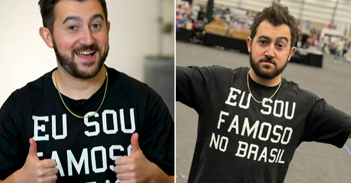 [VÍDEO] Em entrevista, Vincent Martella explica origem da camiseta ‘Eu sou famoso no Brasil’