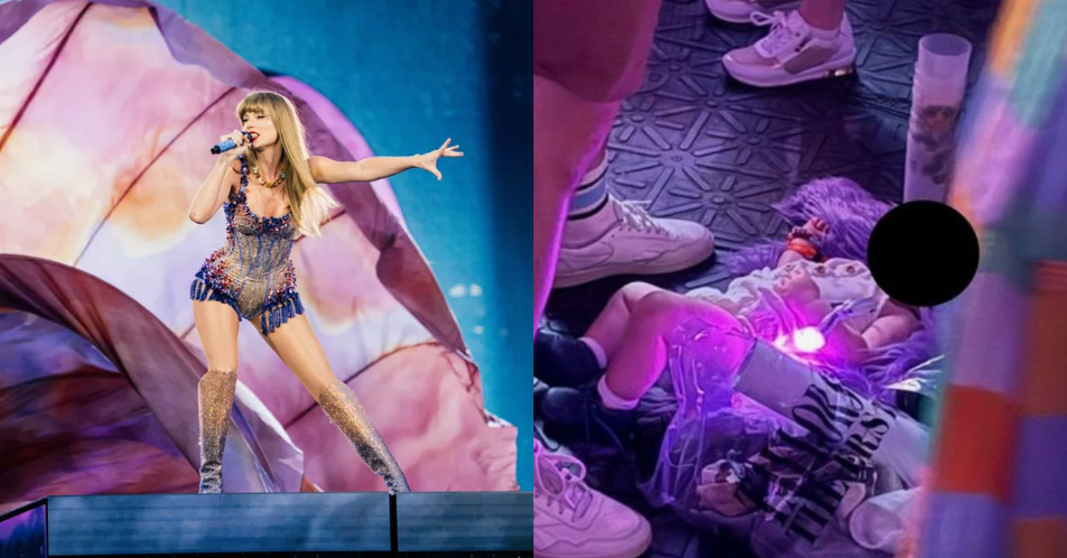 Fã de Taylor Swift deixa bebê no chão durante show em Paris — Fotos: Reprodução/Jutharat Pinyodoonyachet/The New York Times