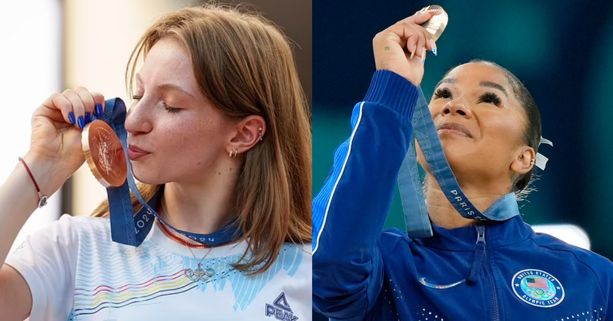 Ana Barbosu recebe medalha de bronze dos Jogos de Paris-2024 — Foto: Getty Images/ AFP