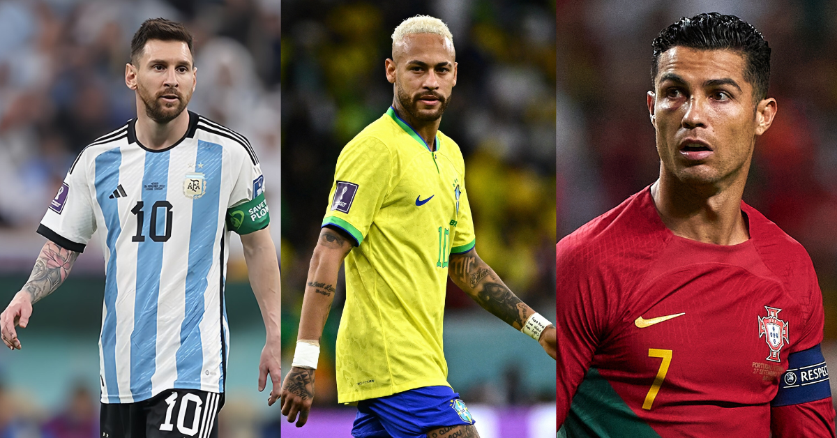 Os 10 jogadores de futebol mais ricos do mundo - Fotos: Messi (Tasnim News Agency), Neymar (Jewel Samad/AFP), Cristiano Ronaldo ( Jose Manuel Alvarez/Getty Images)