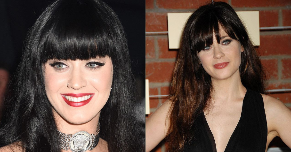 A cantora Katy Perry e a atriz Zooey Deschanel - Foto: Pinterest/Abaca