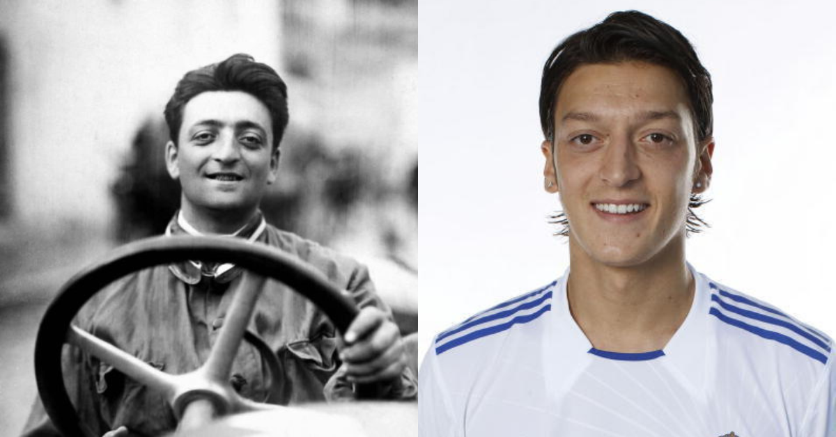 O piloto Enzo Ferrari e o jogador de futebol Mesut Özil - Foto: Reprodução 