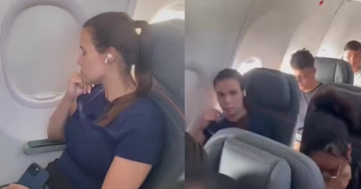 Mulher causa tumulto em avião após passageira recusar troca de assento e é criticada na web; veja vídeo — Foto: Reprodução/TikTok