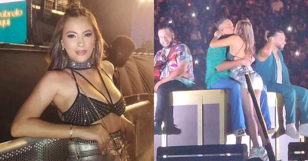 Influencer casada sobe em palco, beija cantor e marido pede divórcio - Foto: Reprodução