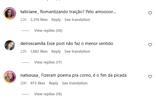 Reação da web - Foto: Instagram