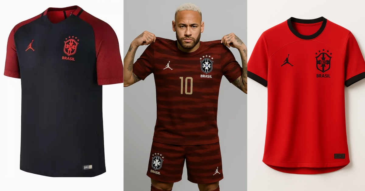 Ideias da camisa vermelha e preta da seleção brasileira - Foto: Reprodução