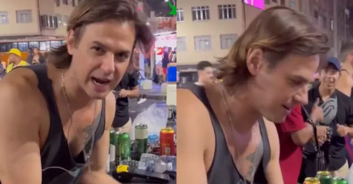 [VÍDEO] Ex-galã de Malhação vende bebidas em show de Lady Gaga: “Vai um Gaga Drink?”