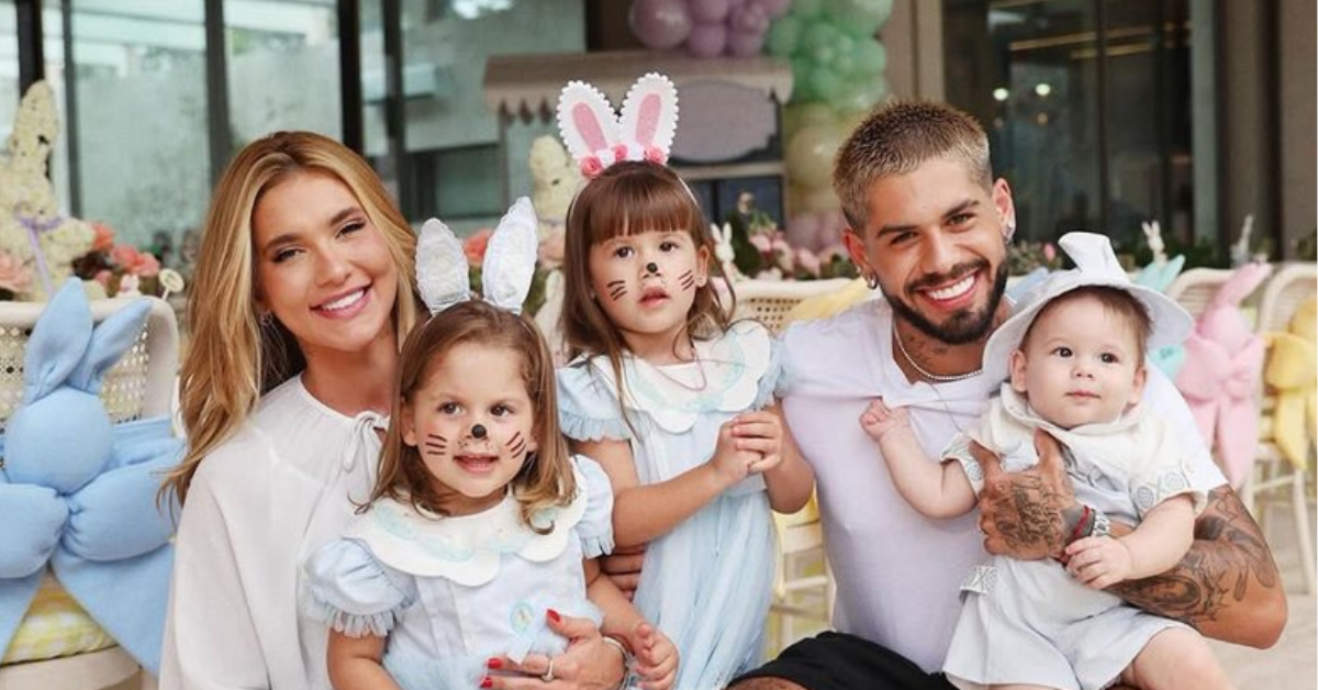 Virginia Fonseca e Zé Felipe com os filhos — Foto: Reprodução/Instagram