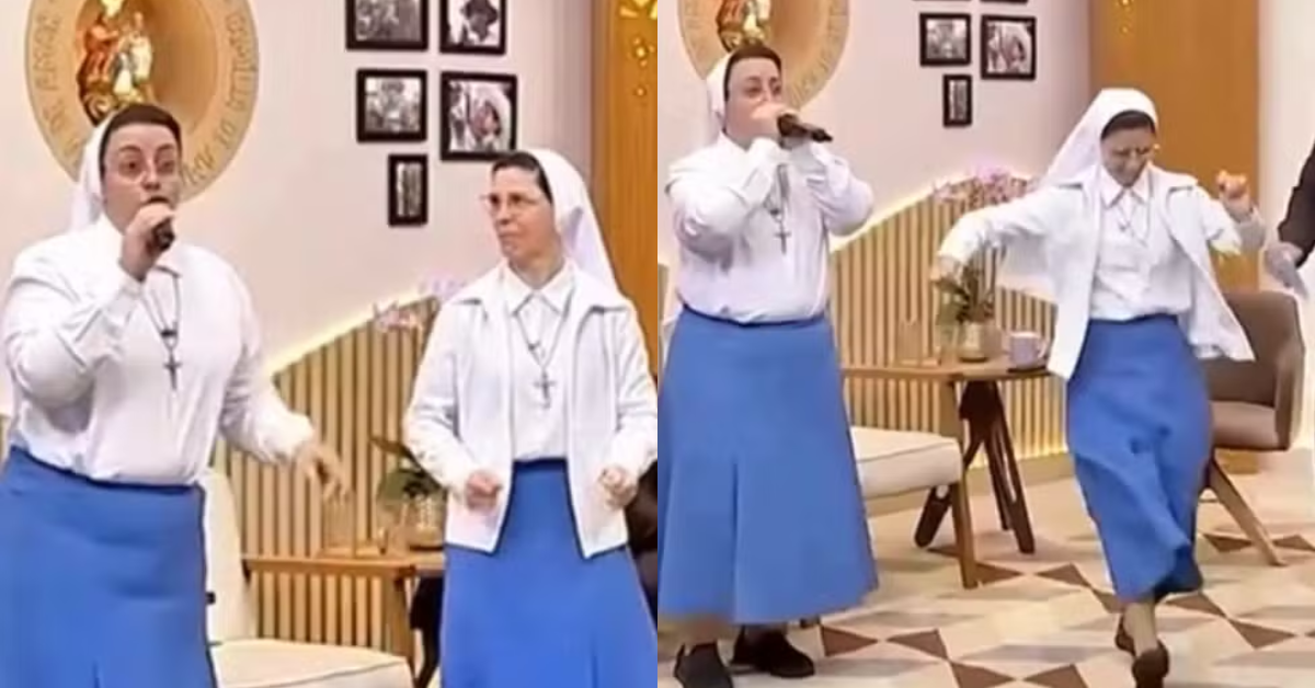As freiras Marisa e Marizele em programa da “TV Pai Eterno” - Foto: Reprodução
