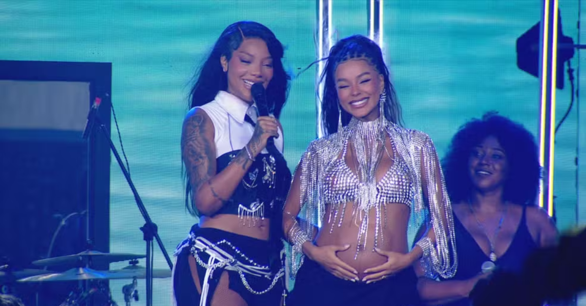 Ludmilla e Brunna anunciam nome da 1ª filha no BBB 25 — Foto: Globo