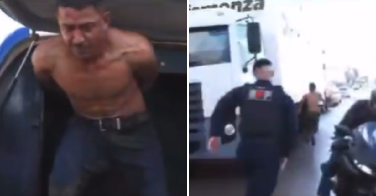 [VÍDEO] Fuga cinematográfica: Homem quebra algemas e escapa da PM durante chegada à delegacia em Porto Velho