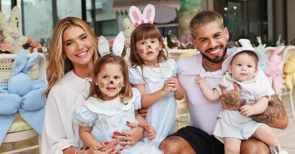 Virginia Fonseca e Zé Felipe com os três filhos - Foto: Reprodução