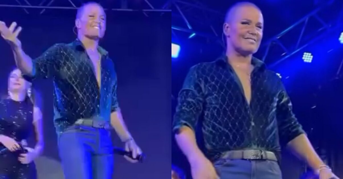 [VÍDEO] Eduardo Costa aparece irreconhecível em show e web reage: “Xuxa é você?”