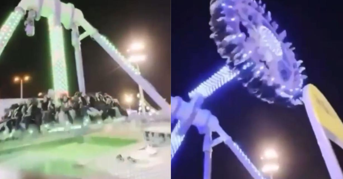 Brinquedo 360 Graus na Arábia Saudita partiu ao meio e deixou 23 pessoas feridas - Foto: Reprodução