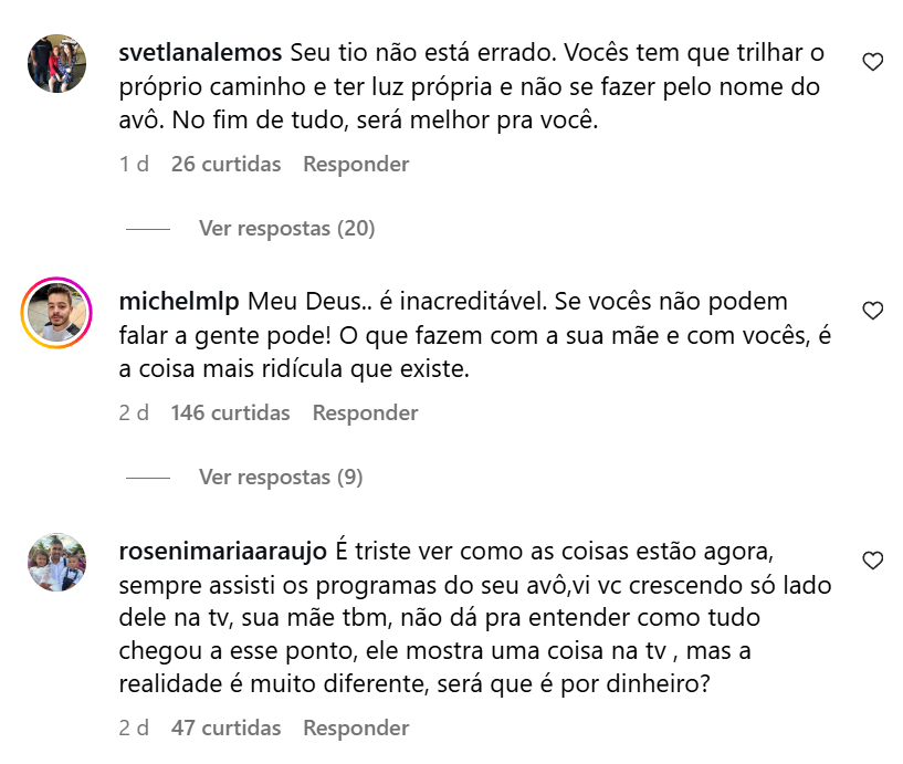 Internautas reagem - Foto: Instagram