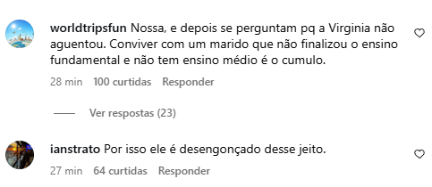 Comentários de internautas - Foto: Instagram