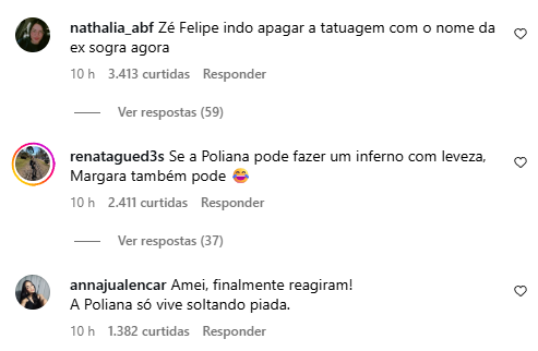 Comentários de internautas - Foto: Instagram