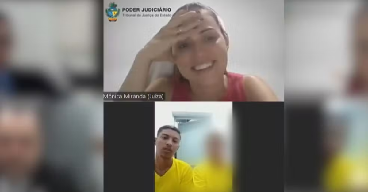 Juíza se diverte ao reencontrar preso em audiência - Foto: Reprodução
